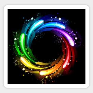 round rainbow banner Sticker